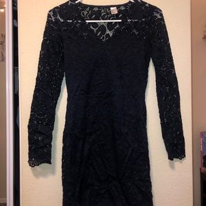 navy tight lace mini dress